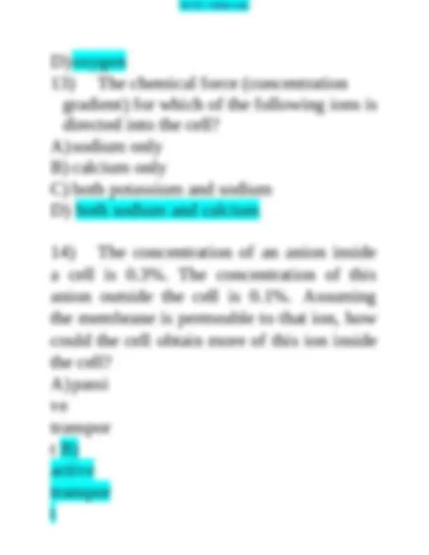 Biology Exam Questions and Answers | Exams Biology | Docsity