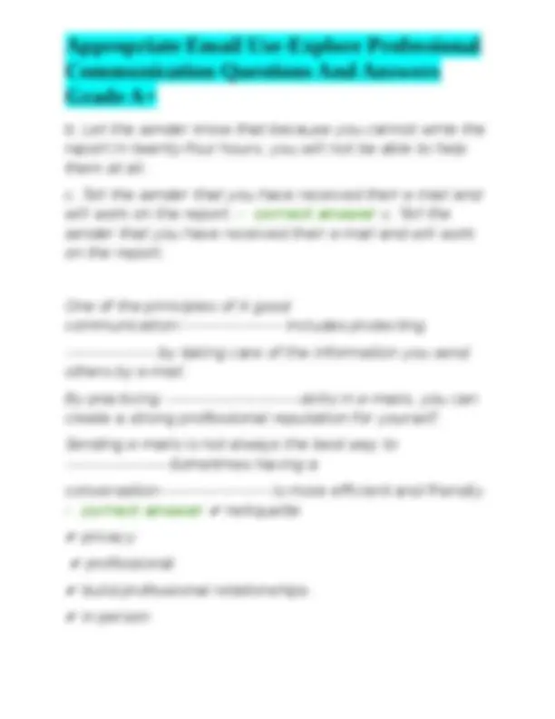 Appropriate Email Use-Explore Professional Communication Questions And ...