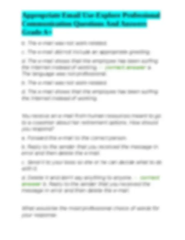 Appropriate Email Use-Explore Professional Communication Questions And ...