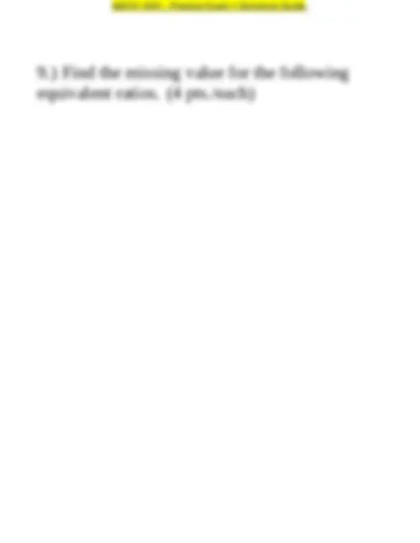 MATH 1001 - Practice Exam 1 Solutions Guide | Exams Mathematics | Docsity