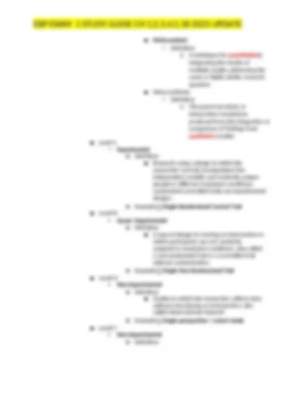 EBP Exam 1 Study Guide | Exams Nursing | Docsity