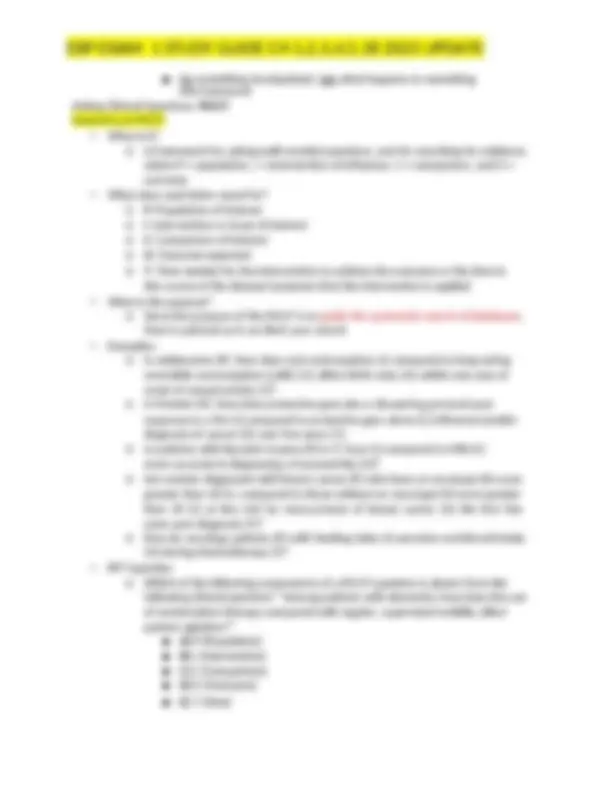 EBP Exam 1 Study Guide | Exams Nursing | Docsity