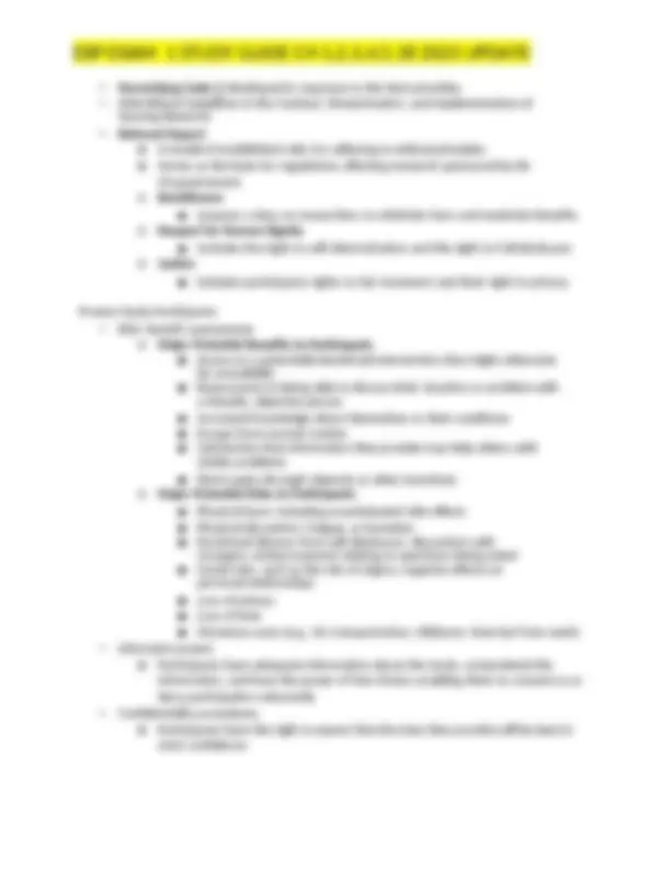 EBP Exam 1 Study Guide | Exams Nursing | Docsity
