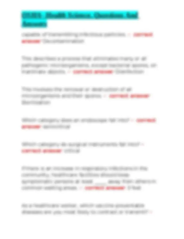 健康・医学 Answers to Everyday Questions OSHA- Health Science. Questions And Answers | Exams Health