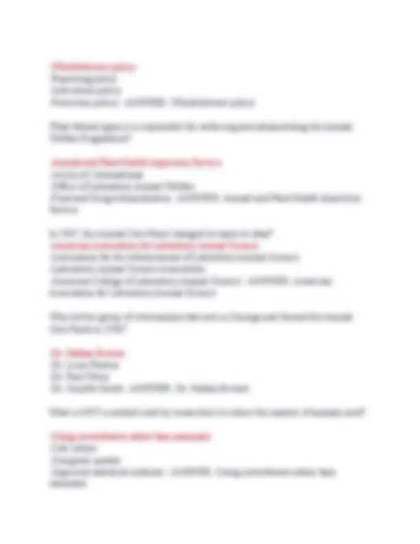 Animal Welfare Regulations and ALAT Certification Exam Questions and ...