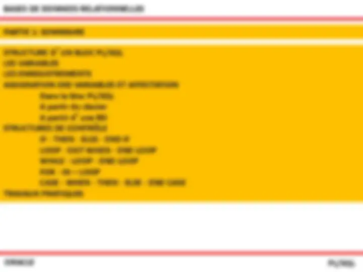 SQL oracle , PL/SQL full course | Slides Database Programming | Docsity