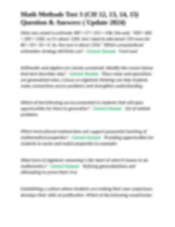 Math Methods 3 Exam Australia.pdf Math Methods Test 3 (CH 12, 13, 14, 15) Question & Answers ( Update ...