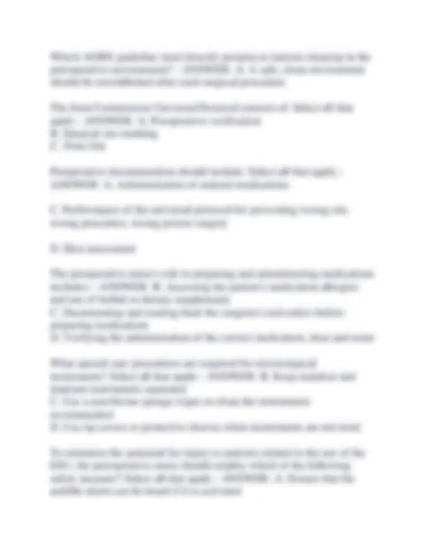 AORN PERIOP 101 FINAL EXAM STUDY GUIDE 200 QUESTIONS AND ANSWERS (2023/ ...
