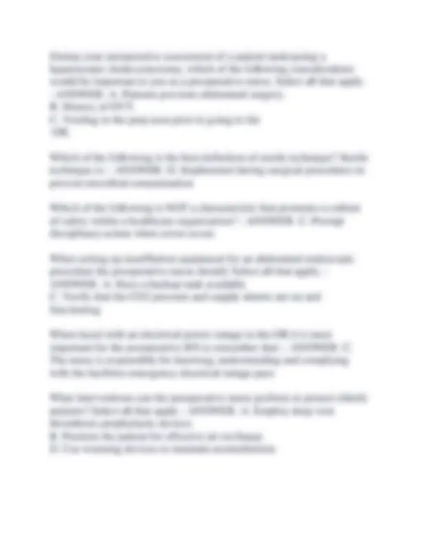 AORN PERIOP 101 FINAL EXAM STUDY GUIDE 200 QUESTIONS AND ANSWERS (2023/ ...