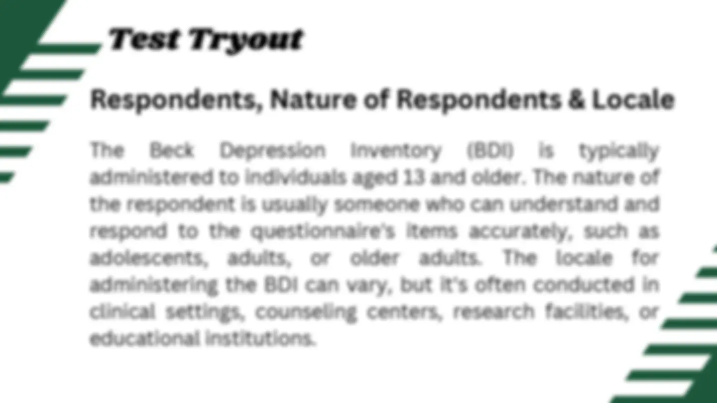 The Beck Depression Inventory: A Comprehensive Guide | Study Guides ...