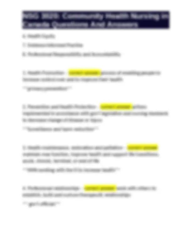 Community Health Nursing in Canada: Questions and Answers | Exams ...