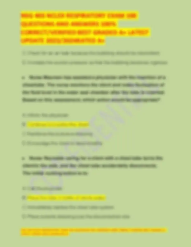 NSG 403 NCLEX Respiratory Exam: 100 Questions and Answers | Exams ...