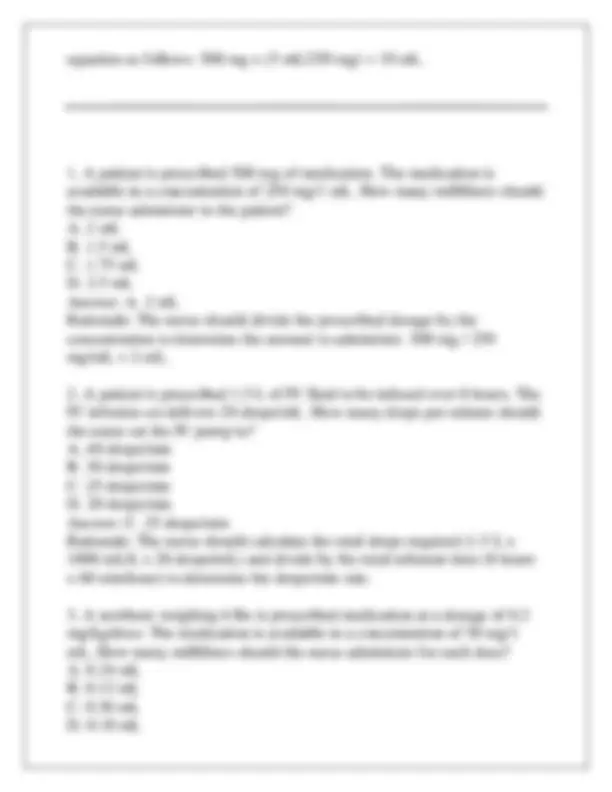 Dimensional Analysis Iv Math Problems Calculating Medication Dosages and IV Infusion Rates Using Dimensional ...