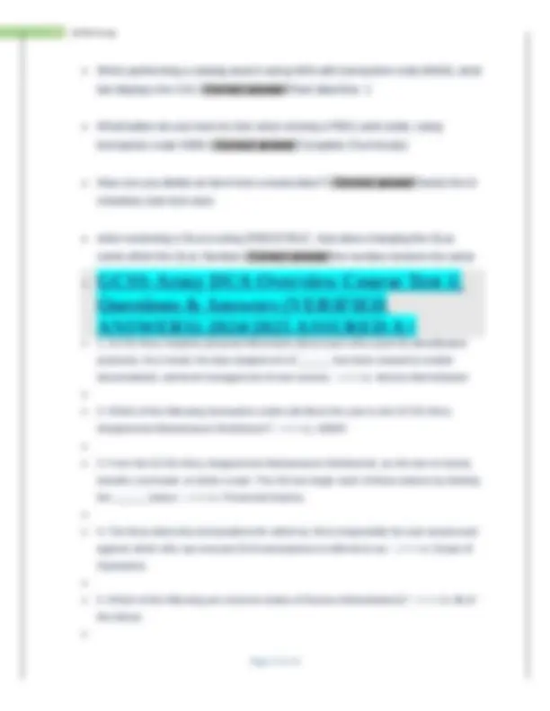 GCSS-Army Maintenance Supervisor's Course Test with Complete Answers ...