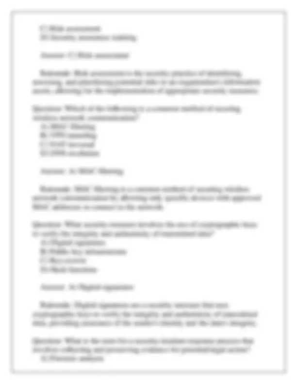 Encryption and Security Controls: Quiz Questions and Answers | Exams ...