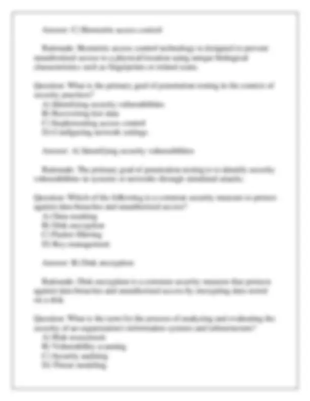 Encryption and Security Controls: Quiz Questions and Answers | Exams ...