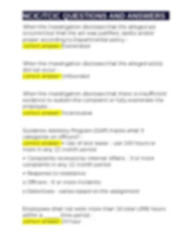 NCIC/TCIC QUESTIONS AND ANSWERS | Exams Internet and Information Access ...