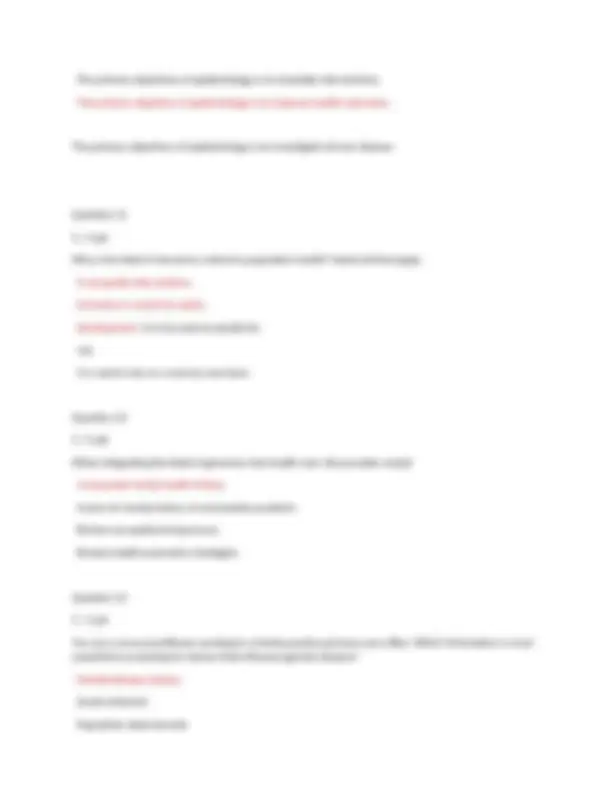 Epidemiology Final Exam Questions and Answers | Exams Epidemiology ...