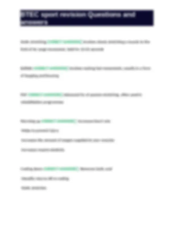 Training Methods Btec Question BTEC Sport: Revision Questions and Answers for Fitness Concepts and ...