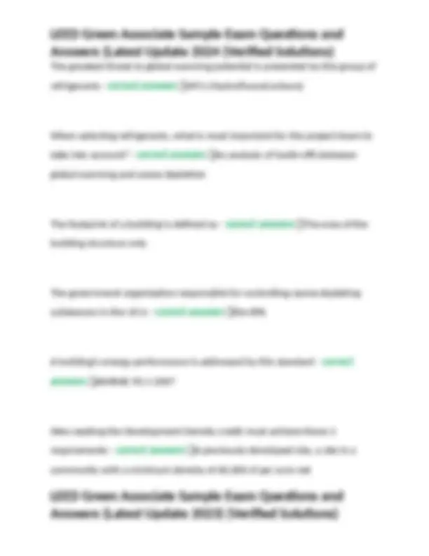 LEED Green Associate Exam Questions and Answers (2023-2024) | Exams ...