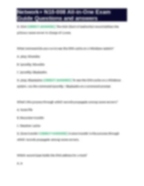 Network+ N10-008 All-in-One Exam Guide Questions and answers Network+ ...