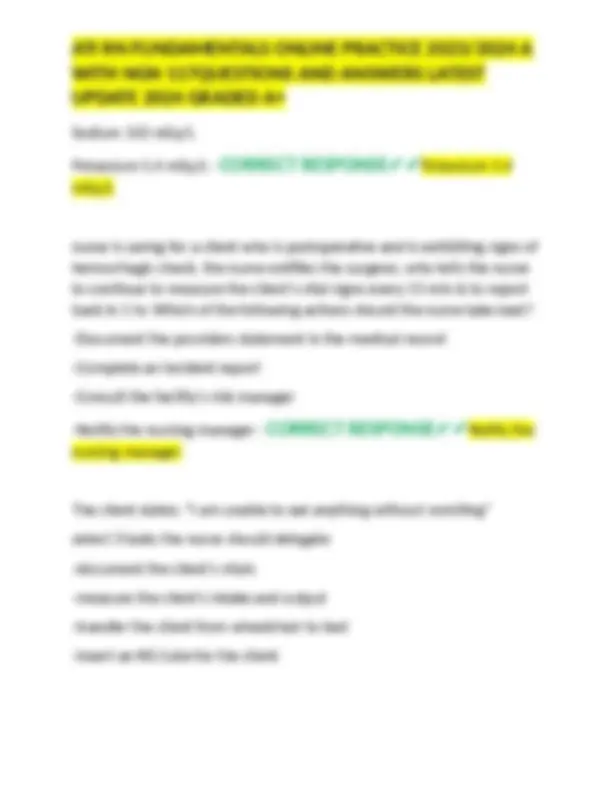 ATI RN FUNDAMENTALS ONLINE PRACTICE 2023/2024 A WITH NGN 117QUESTIONS ...