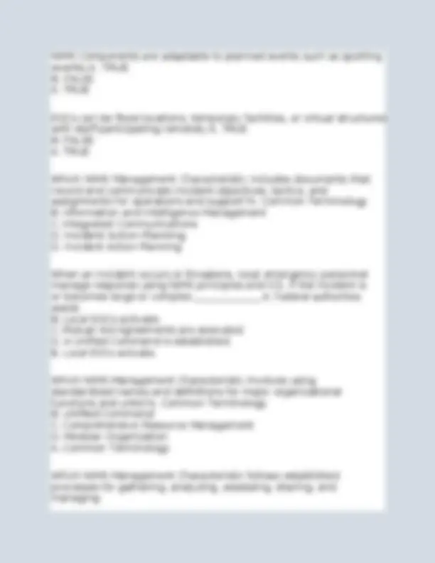 FEMA ICS 700 Final Exam Answers | Exams Service Management | Docsity