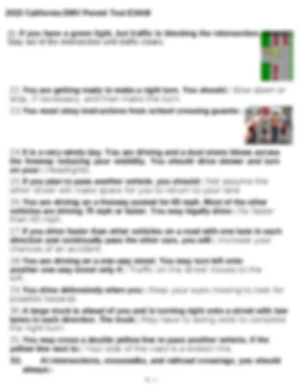 California DMV Permit Test Exam Questions and Answers | Exams Nursing ...