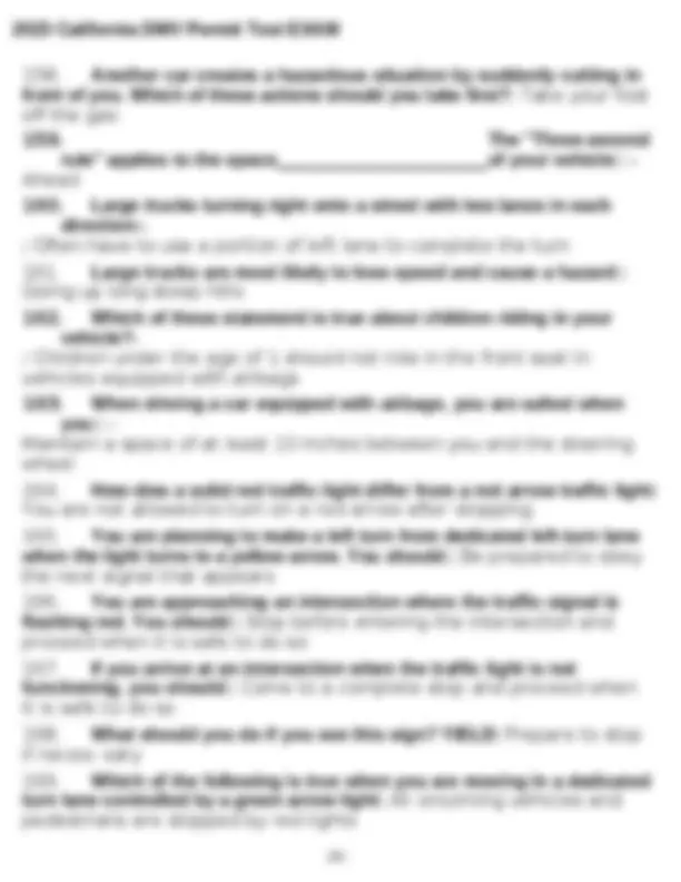 California DMV Permit Test Exam Questions and Answers | Exams Nursing ...