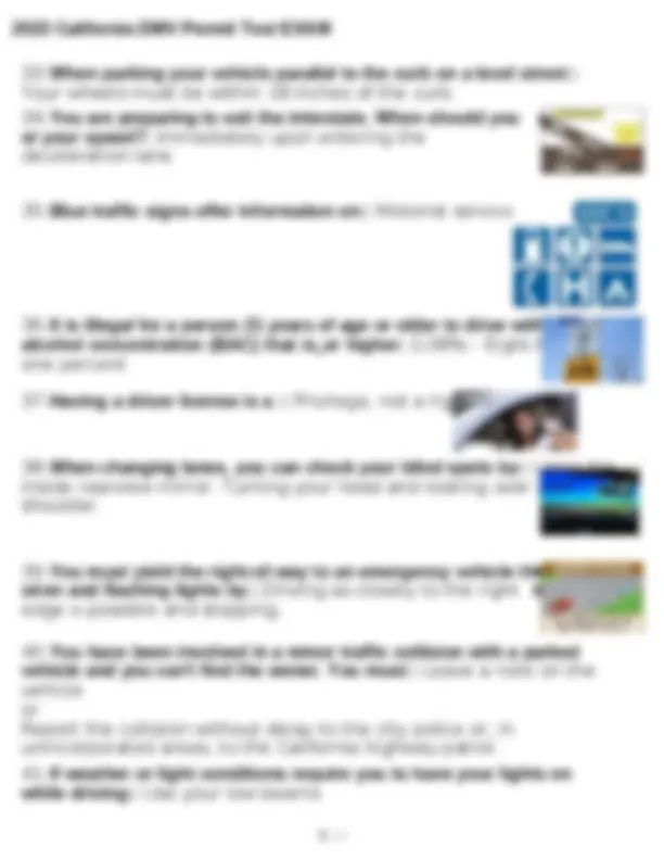 California DMV Permit Test Exam Questions and Answers | Exams Nursing ...