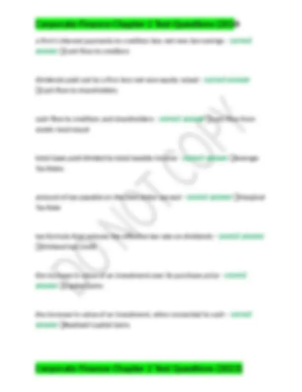 Corporate Finance Chapter 2 Test Questions (2023 & 2024) | Exams ...