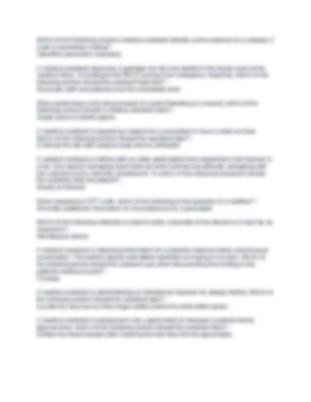 Medical Assistant Procedures.pdf Medical Assistant Practices and Procedures | Exams Medicine | Docsity