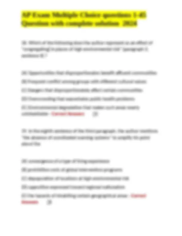AP Exam Multiple Choice Questions with Solutions for 2024 | Exams ...