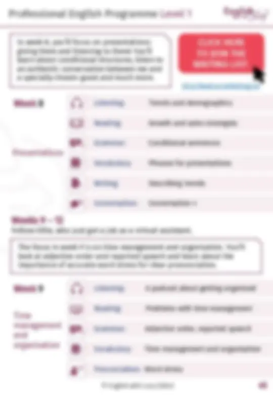 Professional English Programme Level 1 - Prof. Shah | Schemes and Mind ...