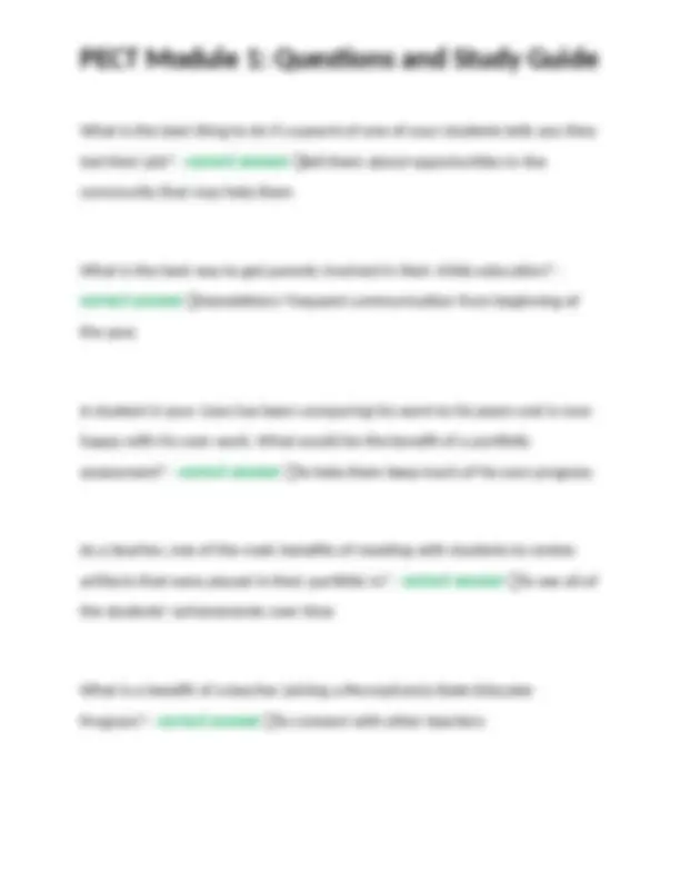 PECT Module 1: Questions and Study Guide for Early Childhood Education ...