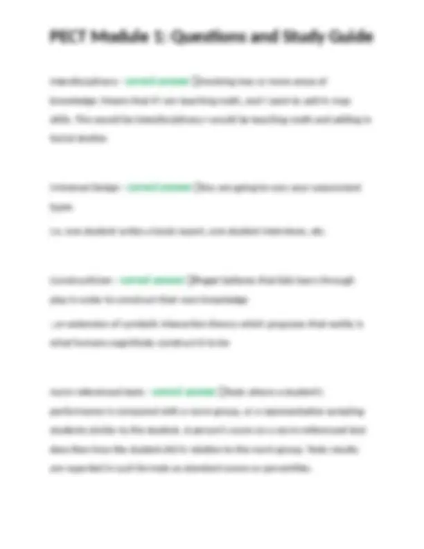 PECT Module 1: Questions and Study Guide for Early Childhood Education ...
