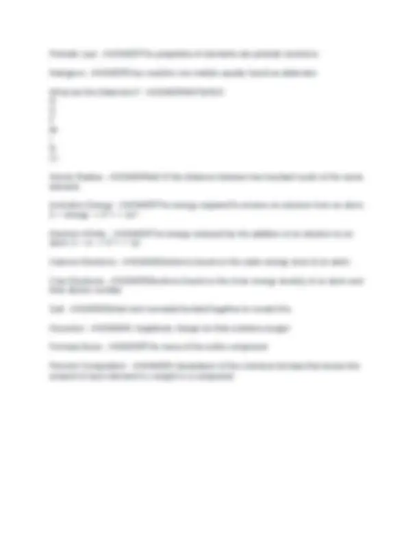 Chemistry Exam, Unit 3: Multiple choice Questions/Answers from Previous ...