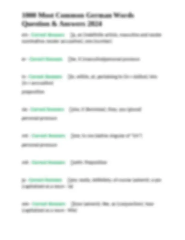 1000 Most Common German Words: Question & Answers 2024 | Exams Nursing ...