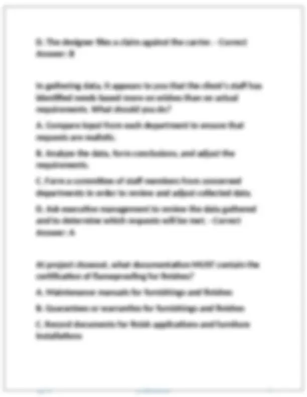 NCIDQ IDFX Practice Exam Questions With 100% Correct Answers 2024 ...