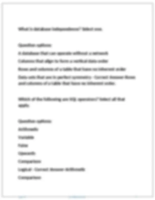 Relational Database Concepts and SQL Operators | Exams Advanced ...