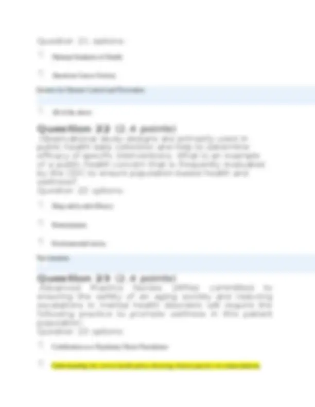 NSG6002- Week 4 Knowledge Check V2-graded .docx | Exams Nursing | Docsity