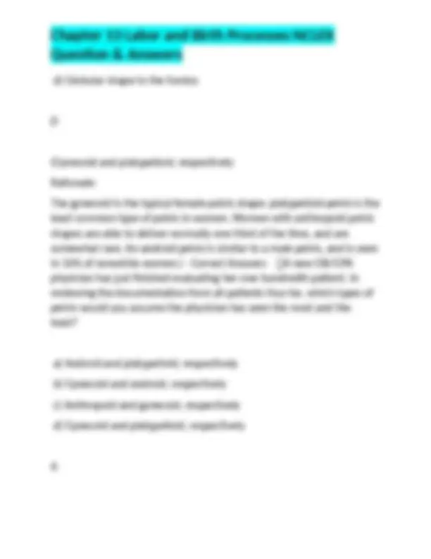 Chapter 13 Labor and Birth Processes NCLEX Question & Answers | Exams ...