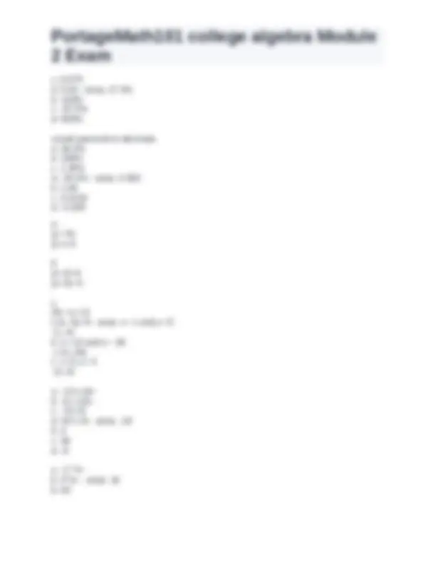 PortageMath101 college algebra Module 2 Exam.docx | Exams Mathematics ...