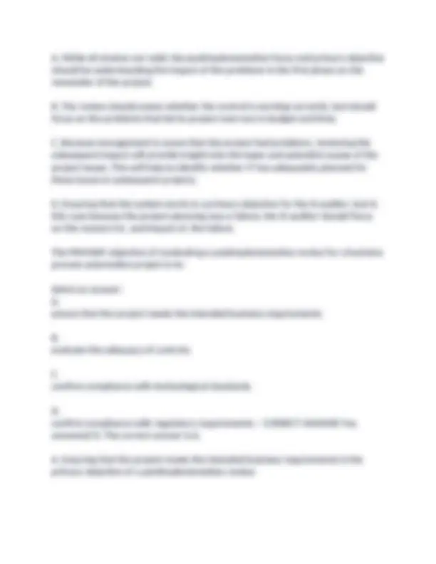 CISA Exam Questions (401 - 500) with Verified Answers,100% CORRECT