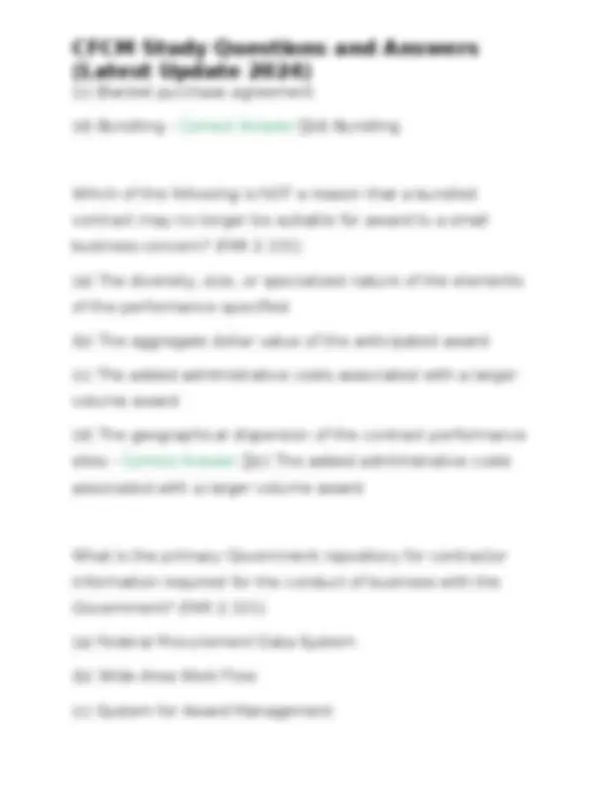 CFCM Study Questions and Answers (Latest Update 2024) | Exams Nursing ...