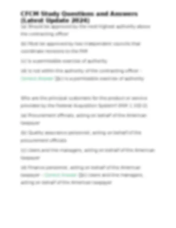 CFCM Study Questions and Answers (Latest Update 2024) | Exams Nursing ...