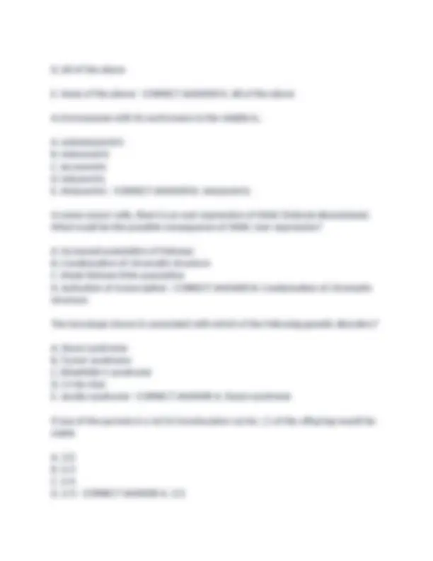 Genetics Exam 3 Practice Test | Exams Nursing | Docsity