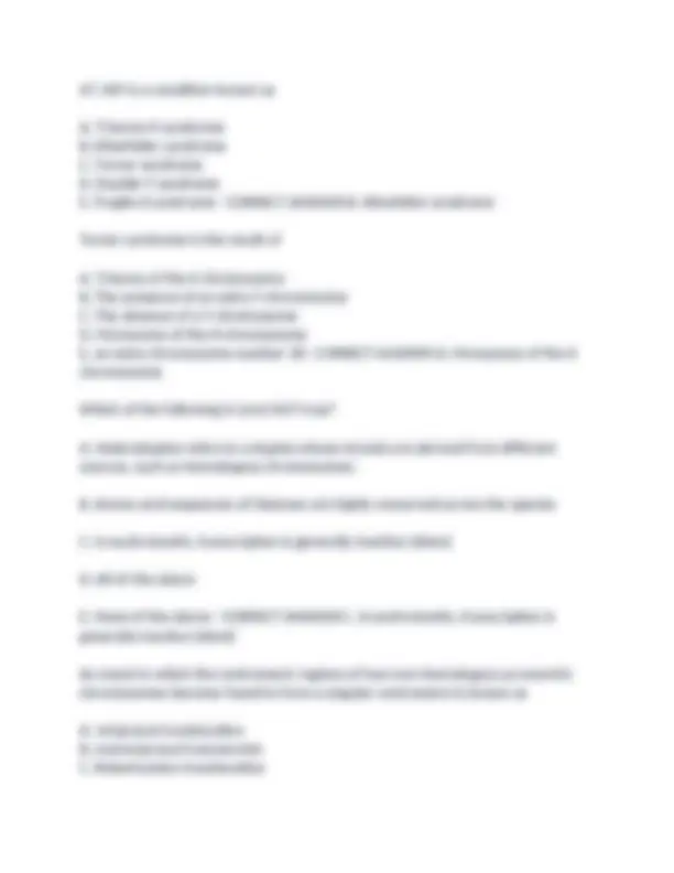Genetics Exam 3 Practice Test | Exams Nursing | Docsity