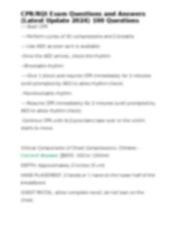 Cpr Rqi Questions CPR/RQI Exam Questions and Answers (Latest Update 2024) 100 Questions ...