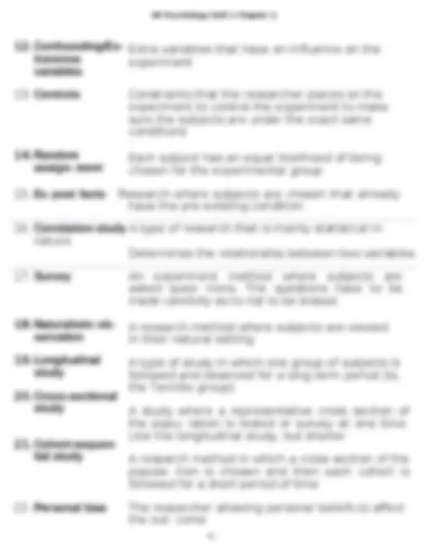 AP Psychology Unit 1 Chapter 2 | Exams Psychology | Docsity
